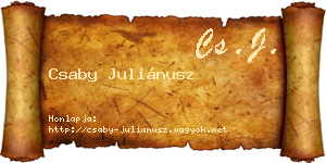 Csaby Juliánusz névjegykártya